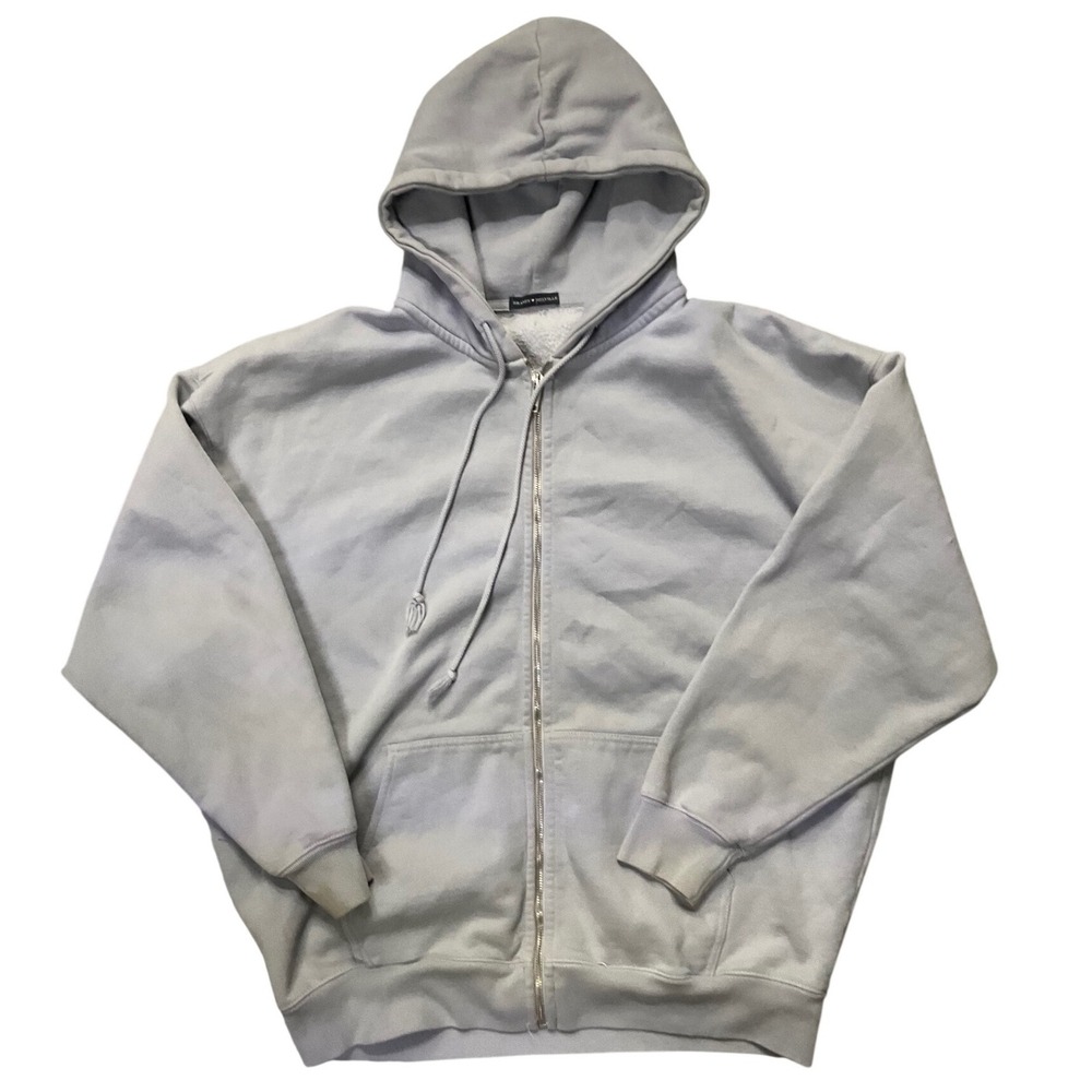 Brandy‎ Melville Light Blue Oversized Christy Zip Up Hoodie One Size Sweatshirt